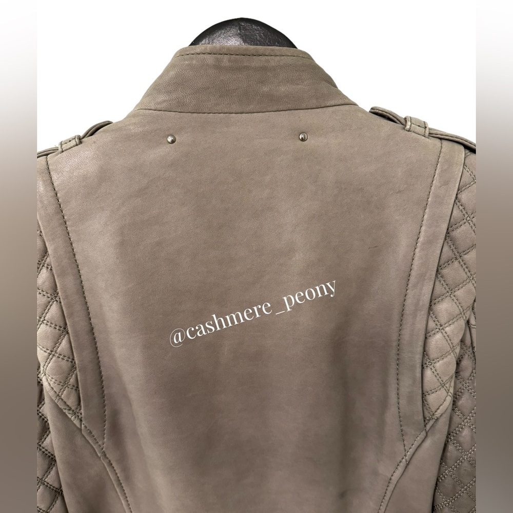 Barbara Bui Lambskin Leather Biker Jacket Size 36 - Picture 7 of 13